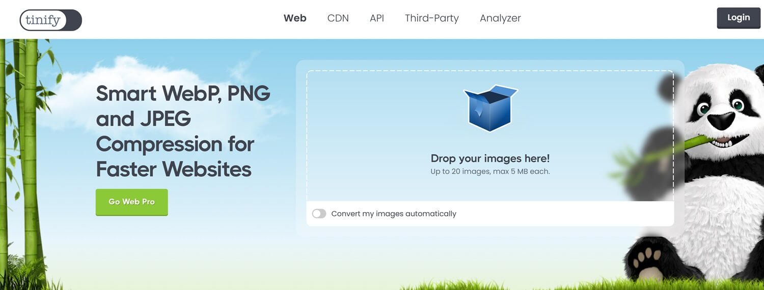 tinypng website laadt traag